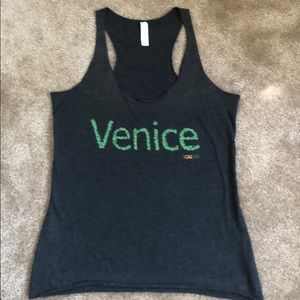 Venice racer back dark gray tank top
